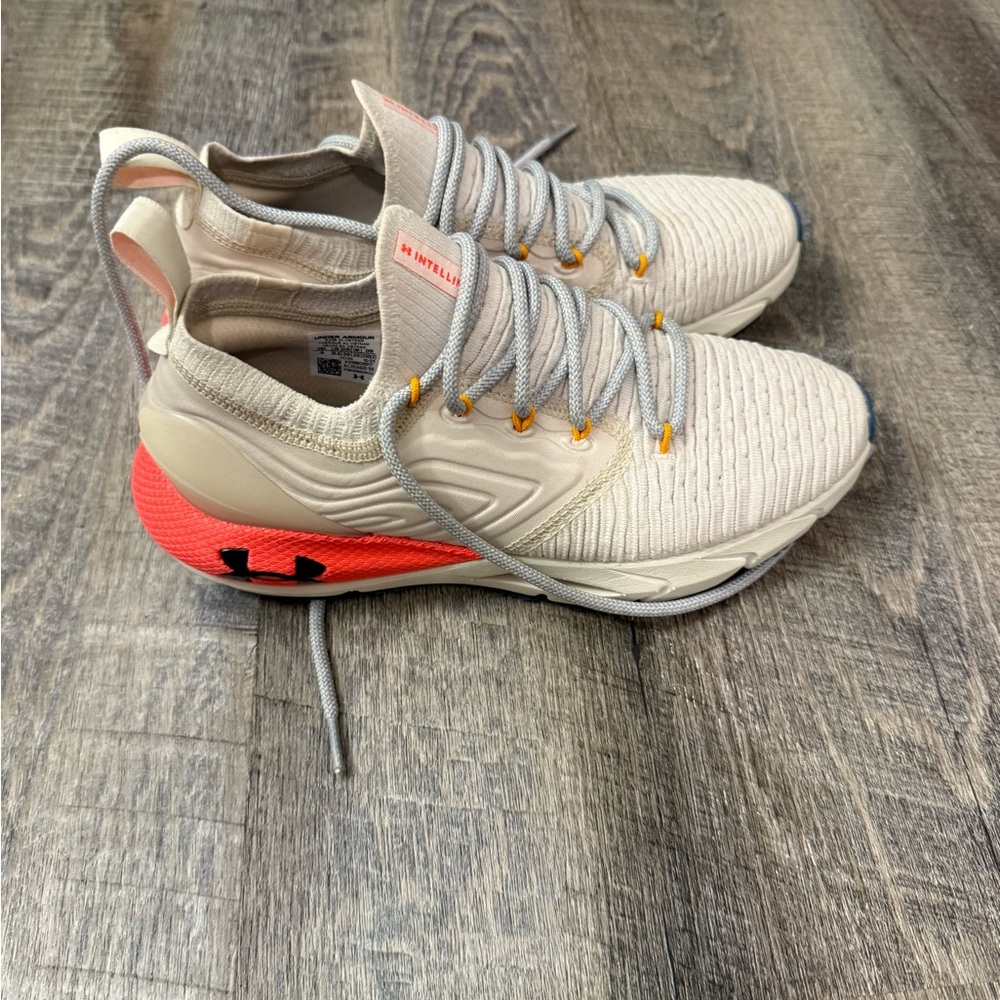 Under Armour Cream and Orange Athletic Shoes